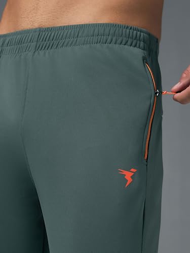 Image of TECHNOSPORT Mens Polyester Slim Fit Activewear Track Pant with SPF50+ for Running, Workout Wear Antimicrobial & Quick Dry