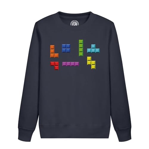 Sweatshirt enfant blocks arcade retro gaming en coton bio pour le quotidien