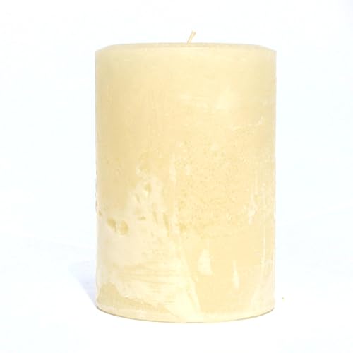 Still Water Candles Handmade Ivory Cream Pillar Candle Rustic Textured Unscented, Primitive Country Farmhouse Decor for Home and Wedding Centerpieces, Choose Size Small Large or Custom