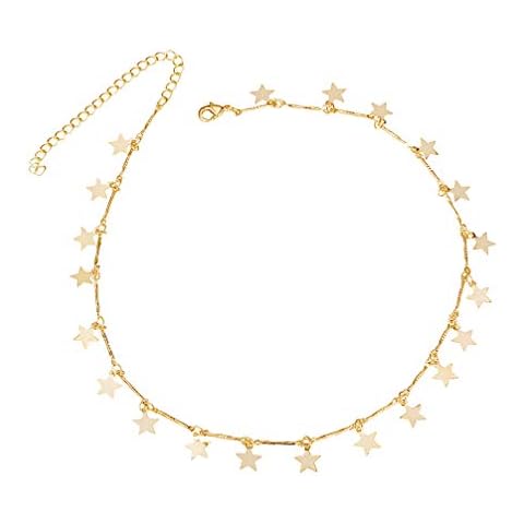 Wishoney Star Anklet Boho Beach Jewelry Layer Gold Tone Anklet Chain For Women Cover