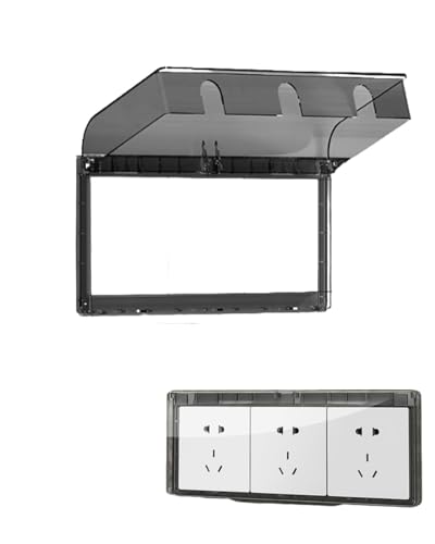 Image of Waterproof Switch Board Cover, Ultra Thin Design for Home and Commercial Use, Ideal for Bathroom Kitchen and Outdoor Protection, Black Translucent