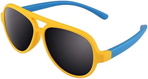 CGID Rubber Flexible Kids Pilot Polarized Sunglasses Glasses for Baby and Children Age 3-5,K93