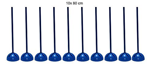Boje Sport Set de 10x Picas de Slalom con Base en X rellenables, 80 cm, Color: Azul
