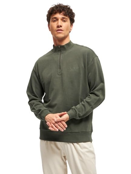 the bear house Men's Cotton Solid Relax Fit High Neck Sweatshirt-picture-18