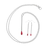 Baluue Creative Matchstick Jewelry Set for Women with Novelty Necklace and Statement Earrings Fun Matching Earrings Necklace Set for Christmas Cosplay Costume Parties and Everyday Wear