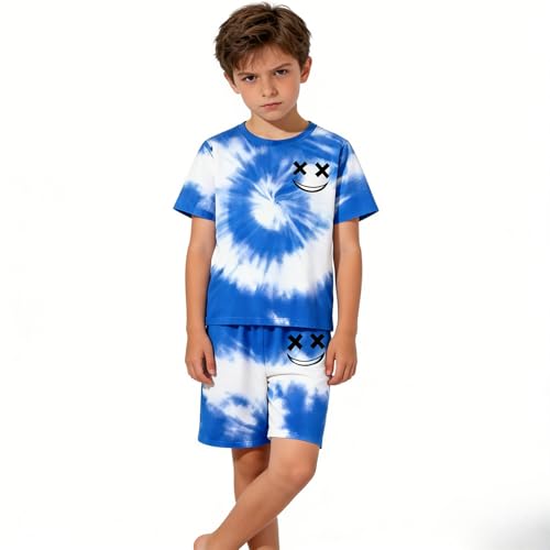 Image of Boys Clothes Size 6-12 Years Short Sleeve T-Shirt & Shorts Set Casual Spring Summer Outfits