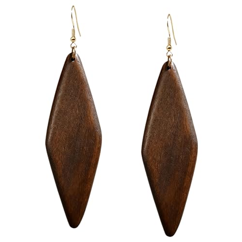 Boucles d'oreilles bohème KaFu en bois naturel faites main pour femme