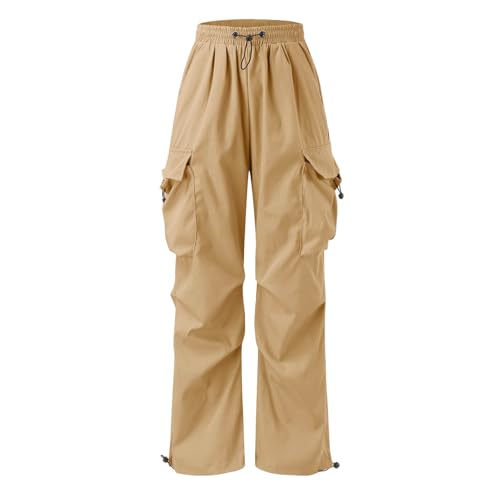 Men's Baggy Cargo Pants Wide Leg Loose Fit Drawstring Waist Parachute Pants Harem Joggers with Pockets for Streetwear4