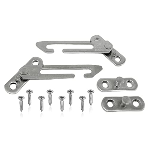 TSHAOUN 2 PCS Limiteur de Fenêtre, UPVC Serrure De Fenêtre, Limiteur de Fenêtre à Battants en Acier Inoxydable, Inoxydable Entrebâilleur Verrou de Sécurité, Avec vis