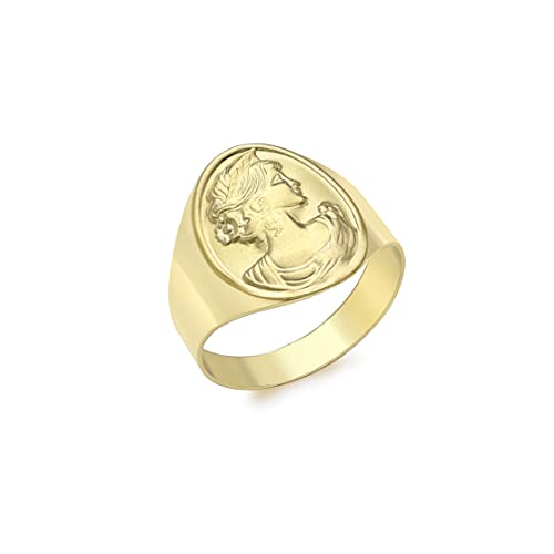 Chevalière vintage femme or jaune bague rétro chic gravée pour doigt