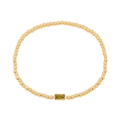 Kylie Birthstone Bracelet - Hypoallergenic 14K Gold Plated Brass - Women's Birthstone Bracelet - Custom Bead Bracelet - Personalized Jewelry - Women's Jewelry