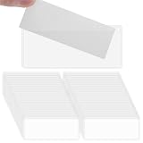 Rahhlizs 48 Pcs Clear Self Adhesive Label Holders Index Card Shelf Tag Labels Holder Waterproof Shelf Labels for Classroom Supermarket Bookshelf Kitchen Storage Boxes Mailbox(2.95 X 1.26in)