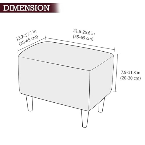 Image of HOKIPO Premium Knitting Jacquard 200GSM Stretchable Footstool Cover Ottoman Slipcover, 'Nestiva Series' Burgundy (AR-6236-BRGN)