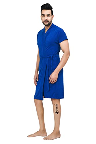 Image of Terry Men Bathrobe Fit Upto 42 inches Royal Blue
