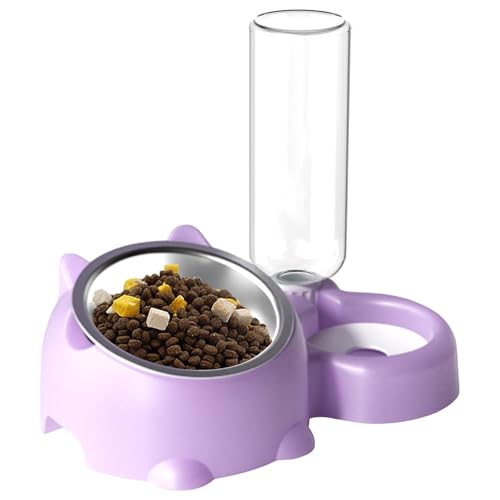 Gamelle pour chat inclinée double avec réservoir d'eau automatique - 7