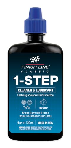 Finish Line 1-Step Bike Chain Cleaner and Lubricant – Cleans, Lubricates & Protects in One Application, Helps Reduce Wear & Friction, Rust Protection for All Bicycle Chains, 4 oz
