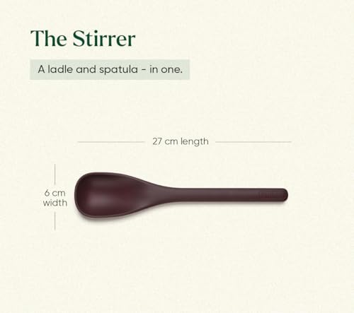 Image of Ember Cookware Silicone Spatula Set of 3 - Stir, Flip & Scraper | Platinum Grade Food Safe | Heat Resistant Up to 230C | Seamless Unibody Design | Wine