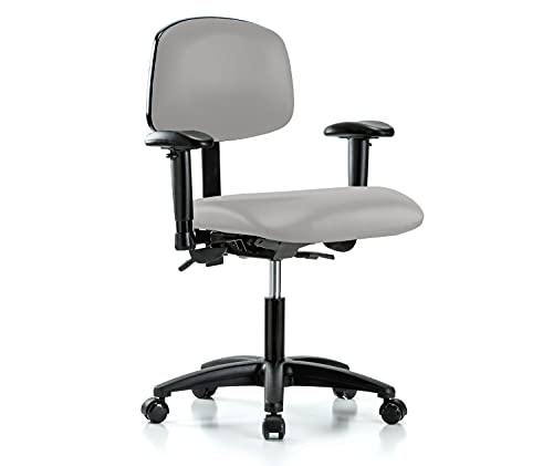 Image of Perch Multi-Task Office Chair with Adjustable Armrests | Desk Height 17-22 inch | Grey Vinyl