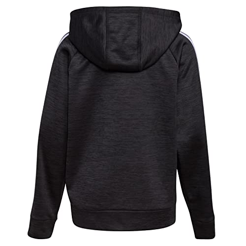 Adidas Boys' Zip Front Indicator Hooded Jacket, Dark Black Heather, Large (14/16) #TOP2