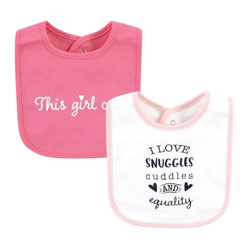 Image of Hudson Baby Unisex Baby Cotton Bibs, Empowerment, One Size