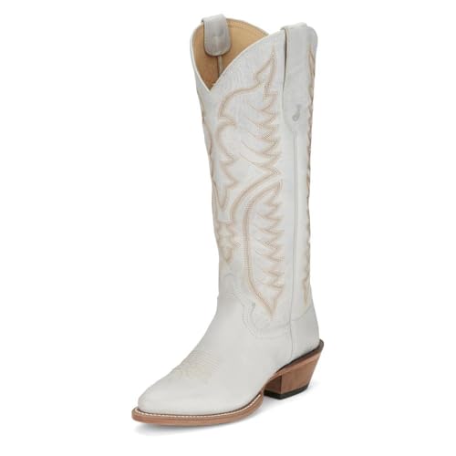 Justin Boot Company Women`s Evelyn Vintage Ivory 15In Top Cowgirl Boot
