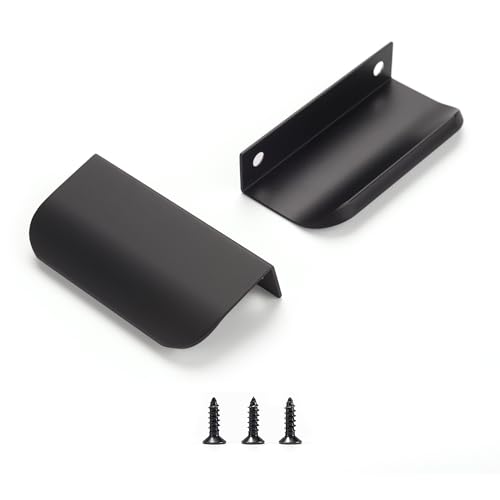 sunlithor Dresser Drawer Pulls Kitchen Matte Black Cabinet Pulls Handles Hardware Closet Square Bar Drawer 5Pack Easy to Install 3.15inch 80mm