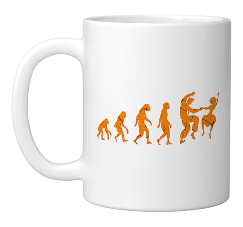 Taza cerámica blanca Swing Dance 11 oz miniatura 1