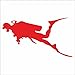 JINTORA Autocollant - Autocollant de Voiture - Silhouette de plongée sous-Marine - 180x100mm - JDM - Die Cut - Voiture - vitre - Ordinateur Portable - fenêtre- Rouge