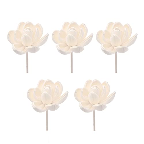 Set de 5 palitos difusores florales de ratán y madera miniatura 1