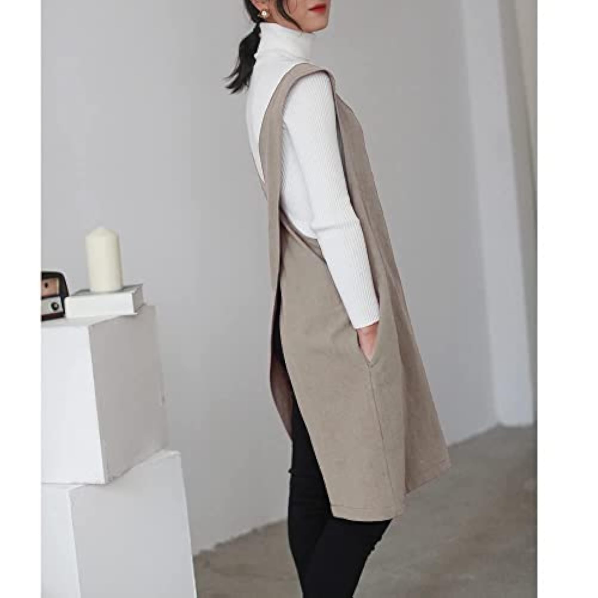 Cotton Linen Japanese Apron, Halter Cross Back Design