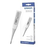 OMRON Flex Temp Termometro Digitale – Termometro febbre rapido in 10 secondi con punta flessibile per massimo comfort, resistente all’acqua, ideale per neonati e adulti