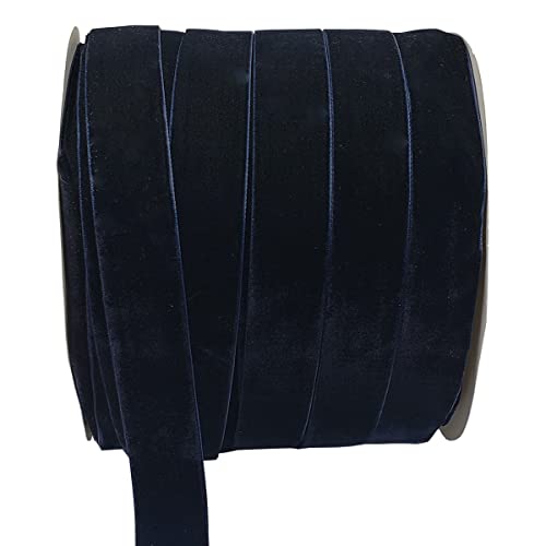 Image of 10 Yards Velvet Ribbon Spool (Navy, 1 inch)