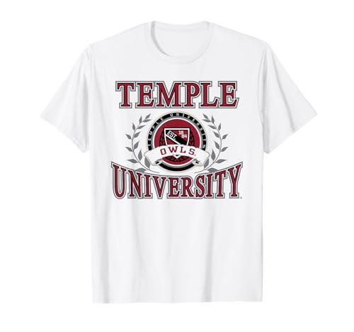 Temple Owls Laurels White Officially Licensed T-Shirt