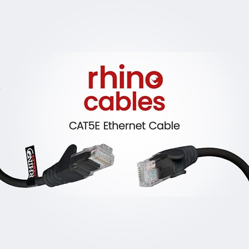 rhinocables Cable de Red Ethernet LAN Cat.5e RJ45 - Cable de conexión a Red - UTP - Compatible con Conmutador, Router, módem, Punto de Acceso, para PC, TV Box, Nintendo Switch, Router, Xbox, PS4, Servidor Nas (2m Negro)