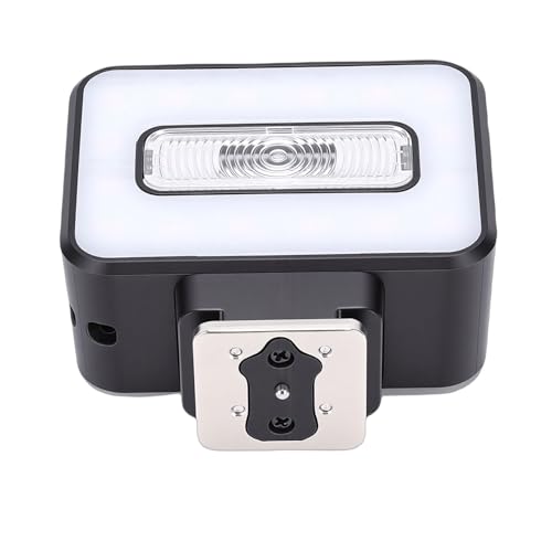 Akozon Flash de Cámara 2500-6500K 5 Niveles Linterna Portátil Ajustable Soporte de Zapata de Contacto único
