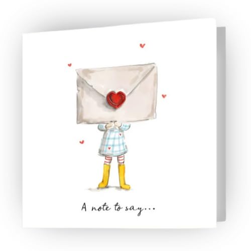 Lucy Claire Illustrations Greetings Card, A Note To Say, Sweet Generic Card For Any Occasion, Cute Illustrated Greeting Card
