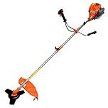 eSkde 4 Stroke Petrol Strimmer with Blades - Heavy Duty Petrol Grass Trimmer and Brush Cutter with Bull Horn Handles | Brushcutter Strimmer with Metal Blade and Nylon Head 410mm Cutting Width