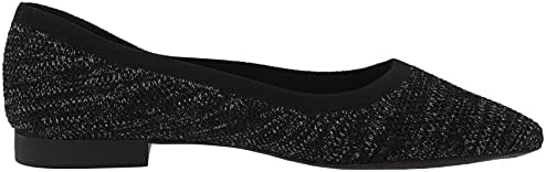 Bella Vita Women's Mireya Pointed Toe Flat Ballet, Black Metallic Knit, 8 Narrow | Image 5