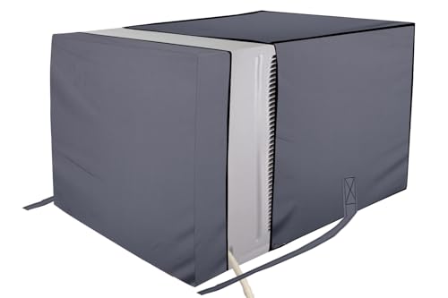 Image of The Furnishing Tree window ac cover suitable for BlueStar 1.5 Ton WFA318LN, Grey Color Elastic fit Cover for front and rear Of Window Ac
