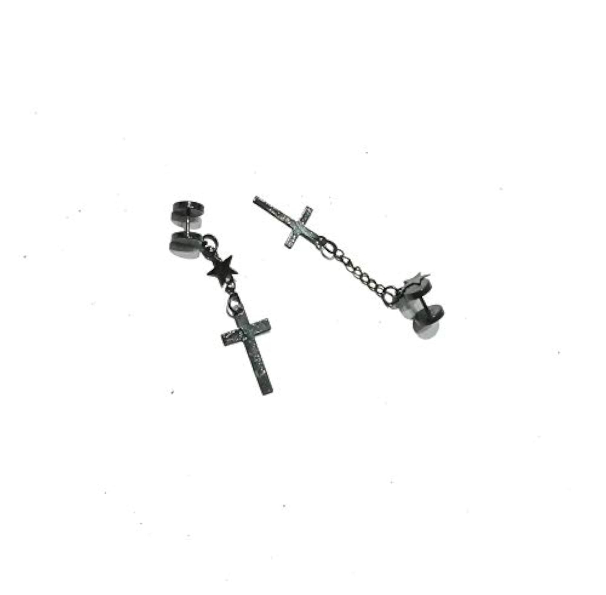 Men's Black Studs Earrings