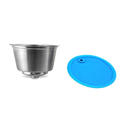 Blusea Cápsula de café reutilizável, aço inoxidável, uso repetido, filtro de café, compatível com má