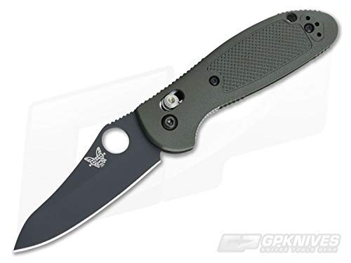 Benchmade 555BKOD - AXIS Mini Griptilian - 2.91" BK Black Plain Edge CPM-S30V Blade - OD Green Nylon Handle - Benchmade