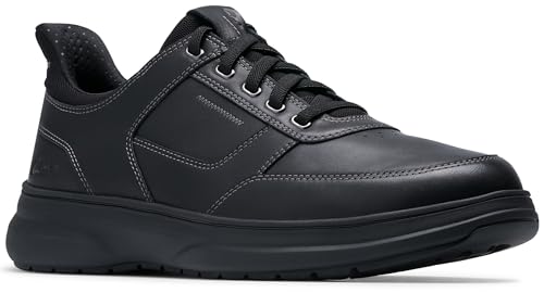 Clarks Clarks - Mens Mullan Easy Shoes, Color Black Leather, Size: 10.5 W US