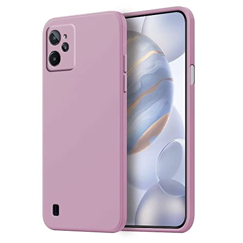 HONLEN Funda Compatible para Realme C31 Case, (6.5' Inches) Líquida TPU Silicona Cover con Anti-Rasguño, Cáscara Suave Cubierta Hierba púrpura