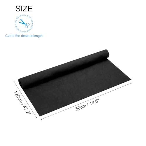Image of MECCANIXITY 47 inch Elastic Cuffs Ribbed Trims Cotton Fabric Knit Rib Stretch Tape Cuff Sleeve Waistband for Sewing, 20 inch Wide Black