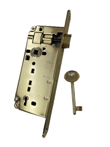 effedielle® Serratura patent grande AGB con frontale da mm.22 entrata mm.50 finitura ottone lucido.La classica serratura da infilare per porte interne ORIGINALE AGB