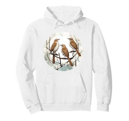 Brown Thrasher Geometric Patten Art,Cute Brown Thrasher Love Pullover Hoodie