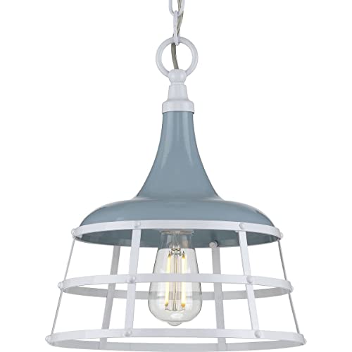 Progress Lighting Bastille Collection Coastal Blue One-Light Pendant