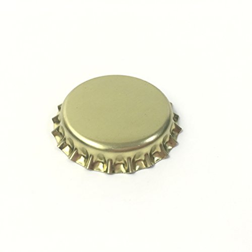 RUTICH 100 PCS Crown Bottle CaPs Decorative Bottle Cap Both Sideds Printed for Hair Bows, DIY Pendants or Craft ScraPbooks Gold…