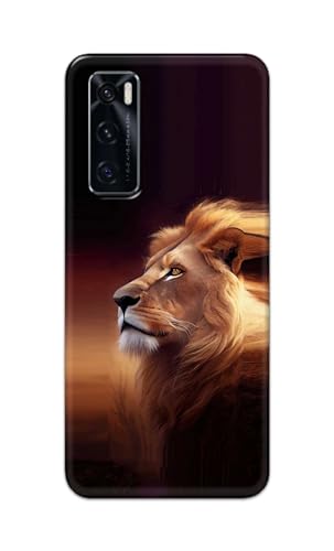 Image of PRINTFIDAA Printed Hard Back Cover Case for Vivo V20 SE Back Cover (Danger Lion) -112